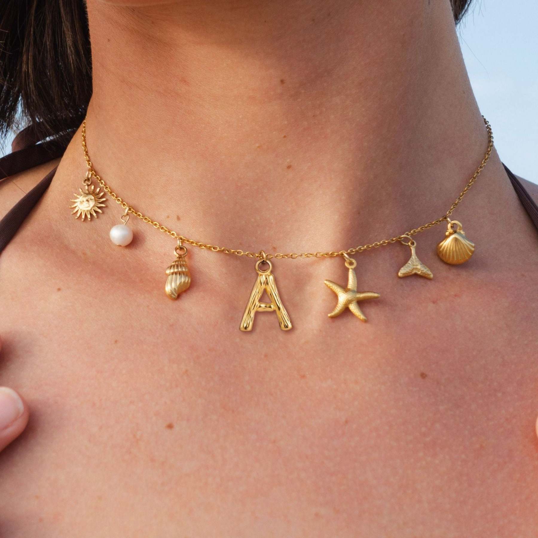 ✨Last Day Promotion 49% OFF -🌊Shell Starfish Initial Letter Pendant Necklaces
