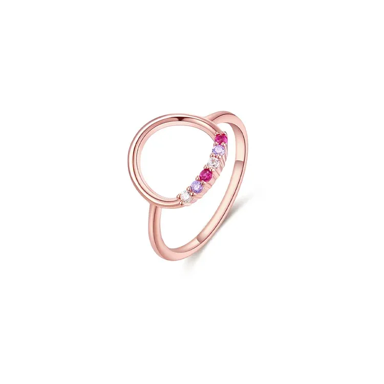 FOR MOM/GRANDMA - CUSTOMIZED 1-10 FAMILY BIRTHSTONES REUNION CIRCLE WOMEN RING