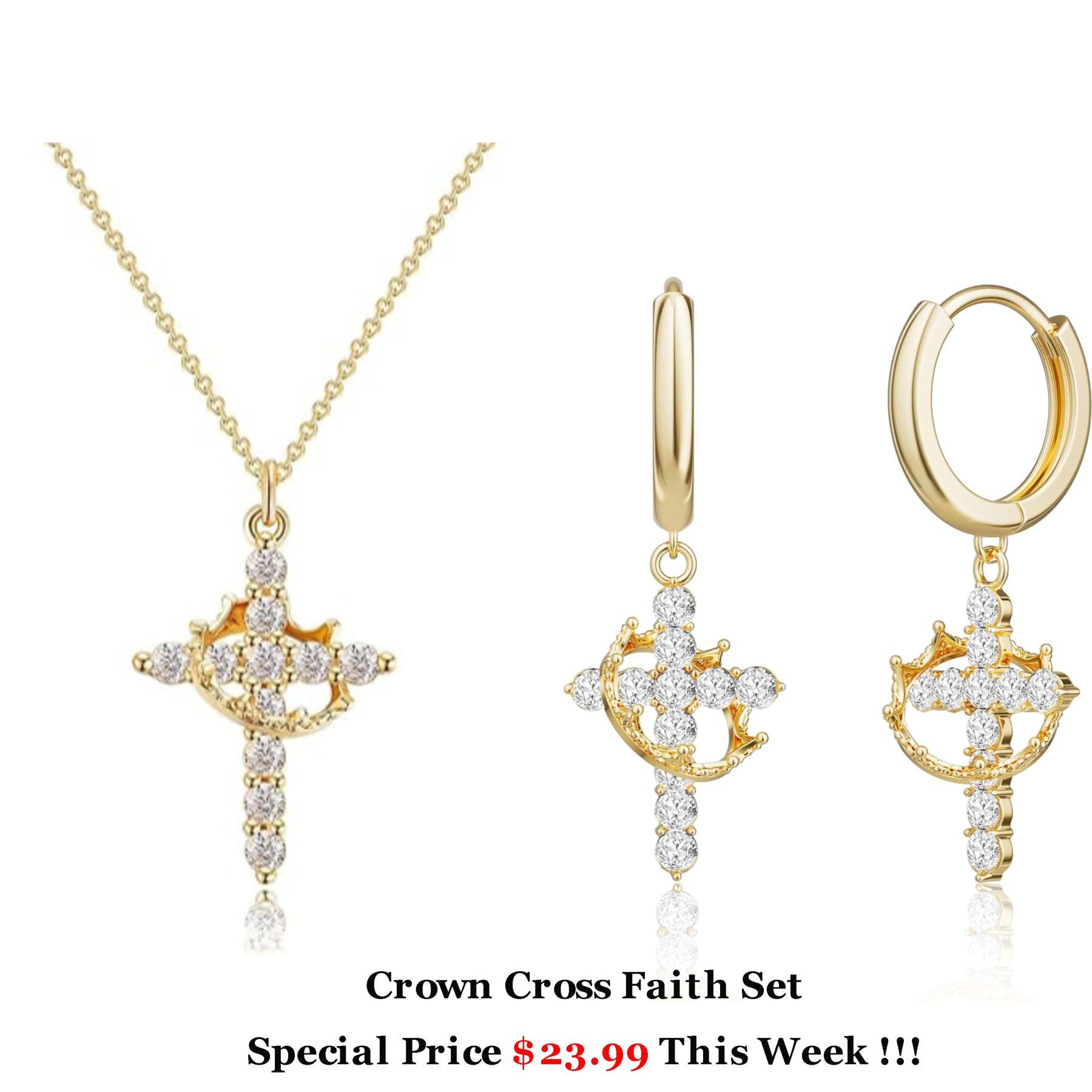 ✝️The Eternal Cross & Crown Necklace👑
