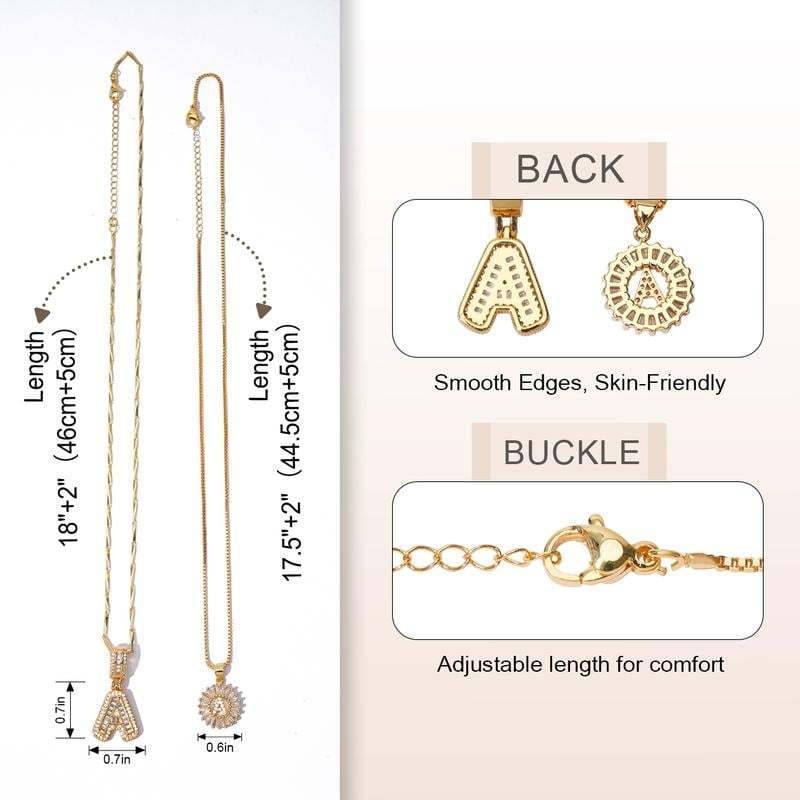 【LAST DAY 48% OFF】2 Pack - Initial Letter Pendant Necklaces