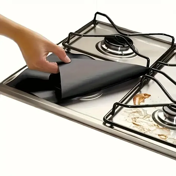 Never Clean Your Stovetop Again: 4-Pack Non-Stick Stove Burner Covers