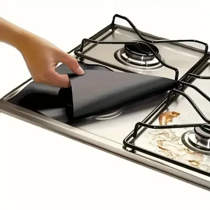 Never Clean Your Stovetop Again: 4-Pack Non-Stick Stove Burner Covers