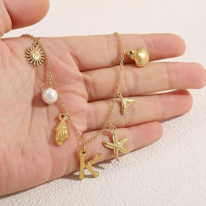 ✨Last Day Promotion 49% OFF -🌊Shell Starfish Initial Letter Pendant Necklaces
