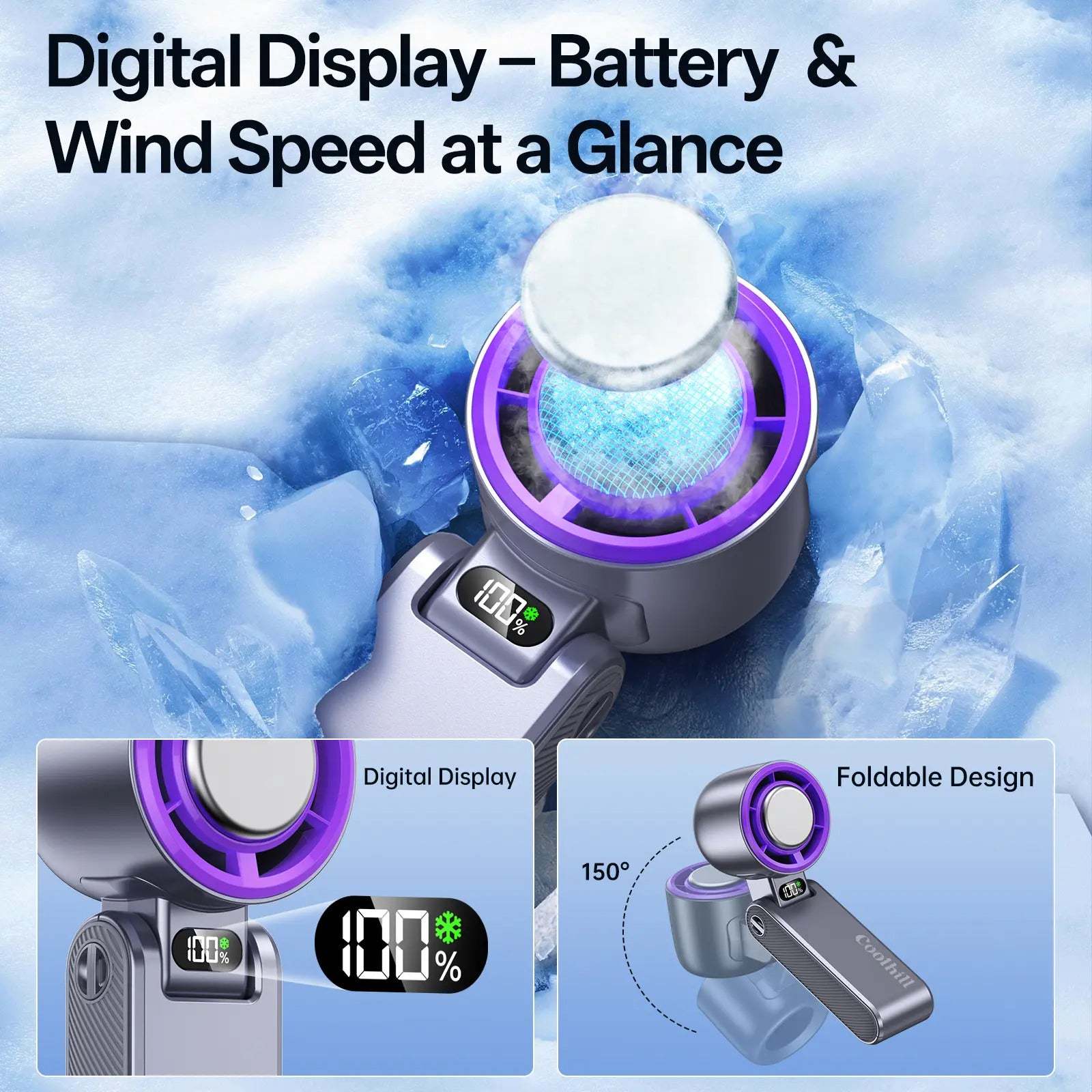 Last Day Sale 49% OFF 🔥Portable Handheld High Speed Fan, Foldable Fan for Summer