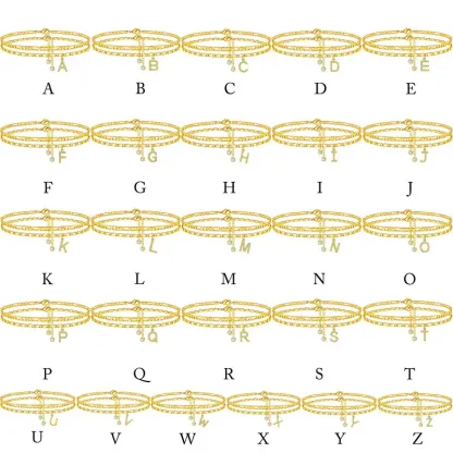 【LAST DAY 48% OFF】2 Pack - Initial Letter Pendant Anklets Set