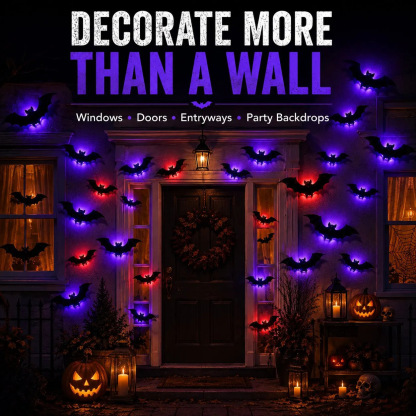 🎃Halloween Sale  45% OFF - 🦇3D Glowing Purple Bat Wall Decals