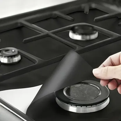 Never Clean Your Stovetop Again: 4-Pack Non-Stick Stove Burner Covers