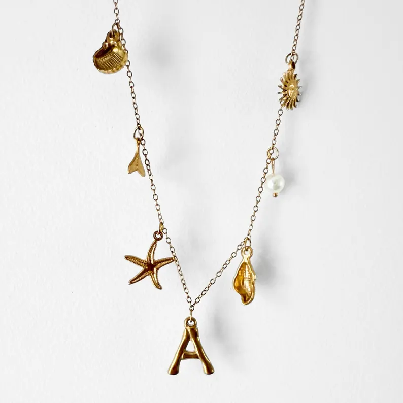 ✨Last Day Promotion 49% OFF -🌊Shell Starfish Initial Letter Pendant Necklaces