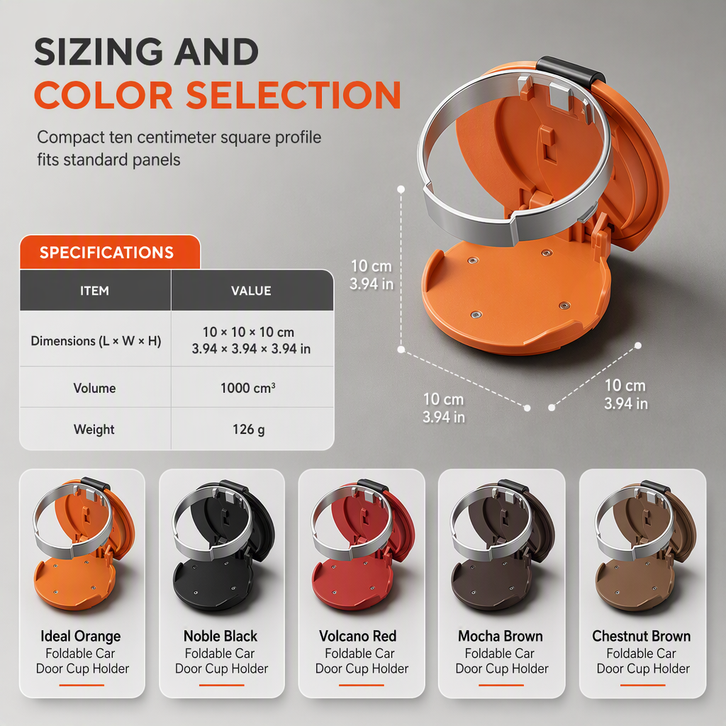 🚗 Universal Foldable Car Cup Holder – Space-Saving Drink & Phone Holder