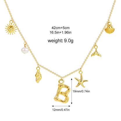 ✨Last Day Promotion 49% OFF -🌊Shell Starfish Initial Letter Pendant Necklaces