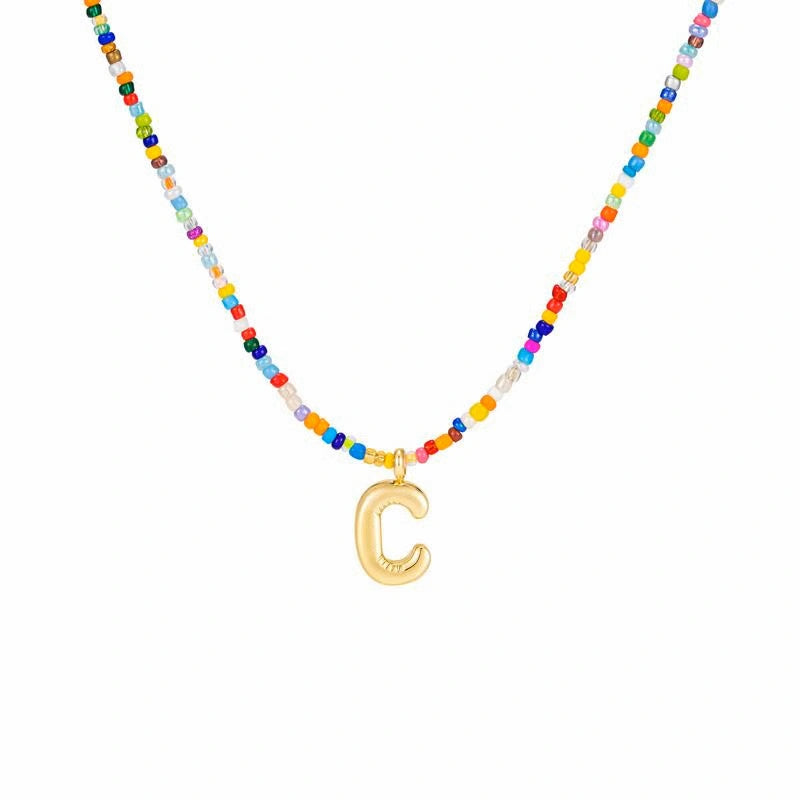 🌈 Letter Beaded Necklace for Women