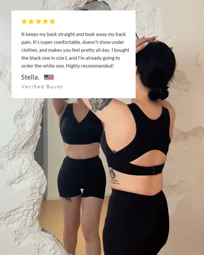 Cross Back Front Closure Wireless Posture Support Bra