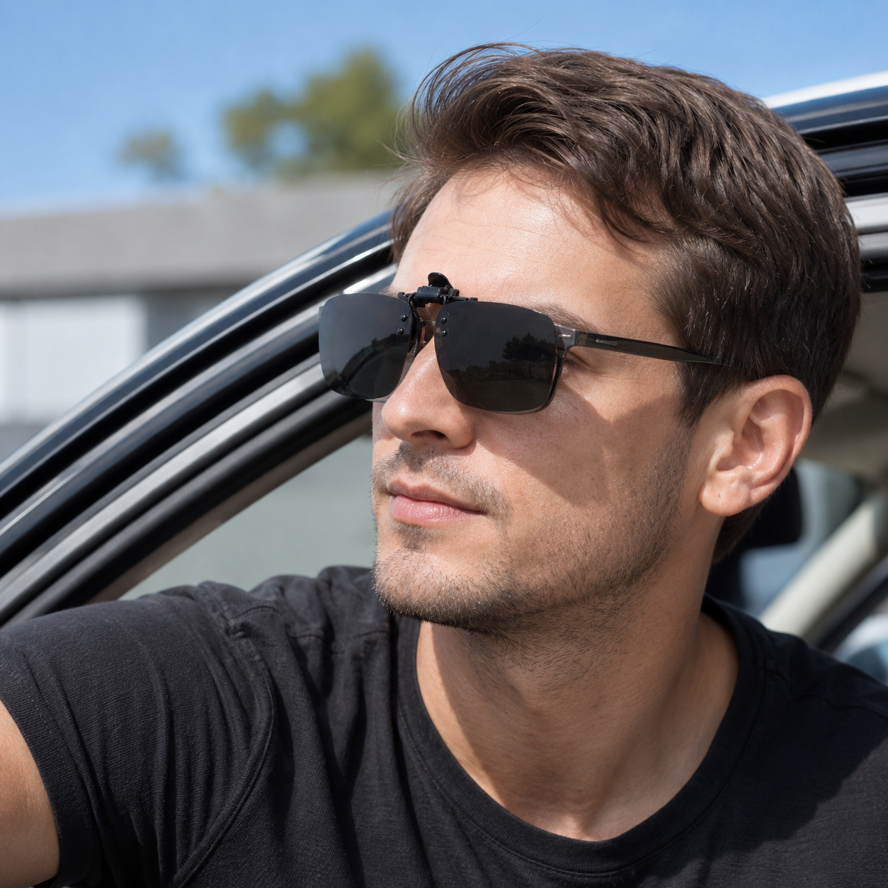 polarized clip-on sunglass lens