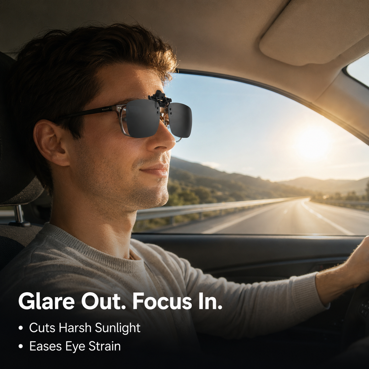polarized clip-on sunglass lens