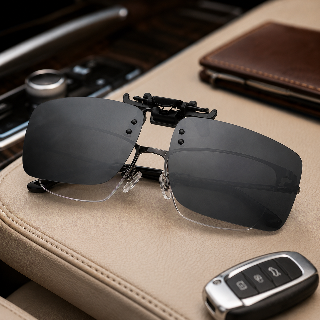 polarized clip-on sunglass lens