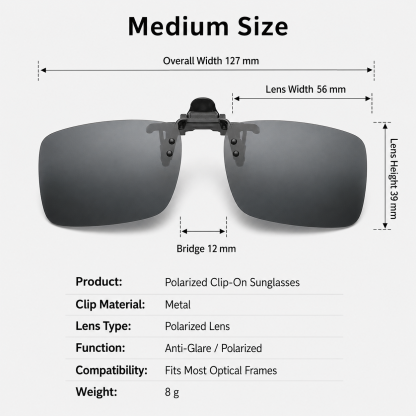 polarized clip-on sunglass lens