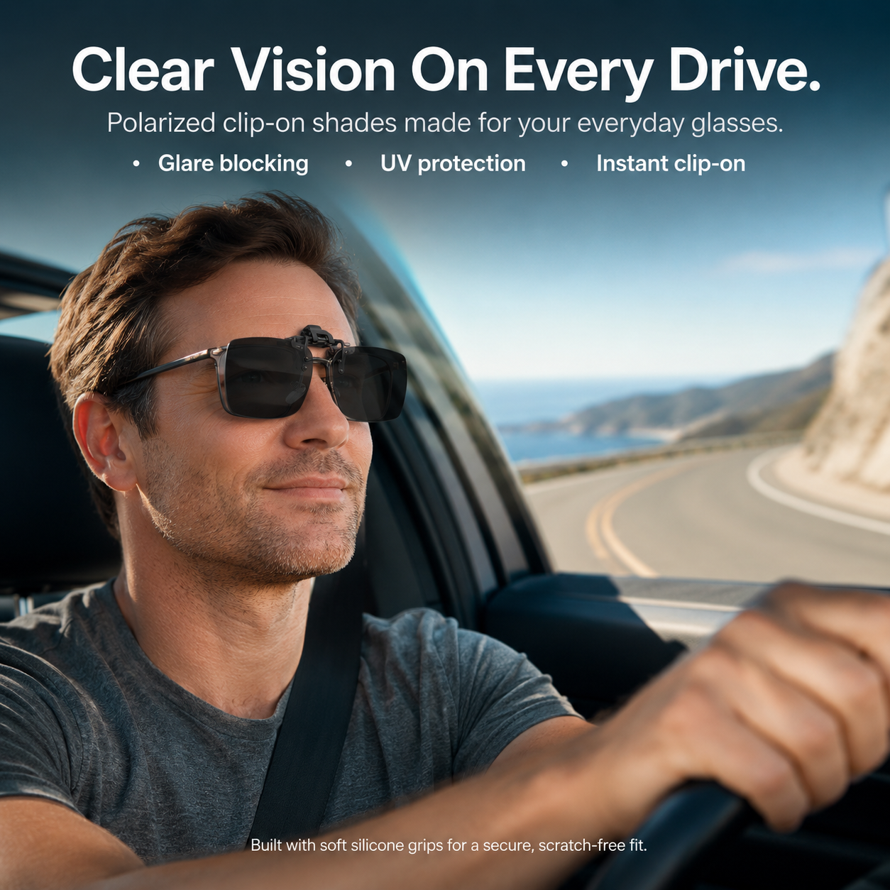 polarized clip-on sunglass lens