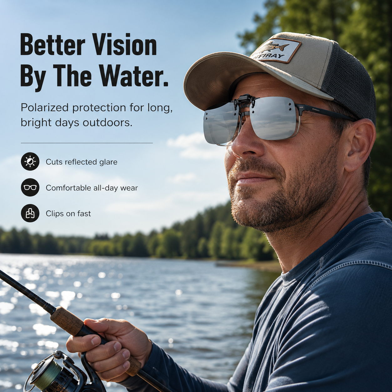 polarized clip-on sunglass lens