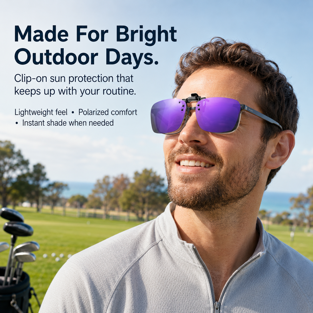 polarized clip-on sunglass lens
