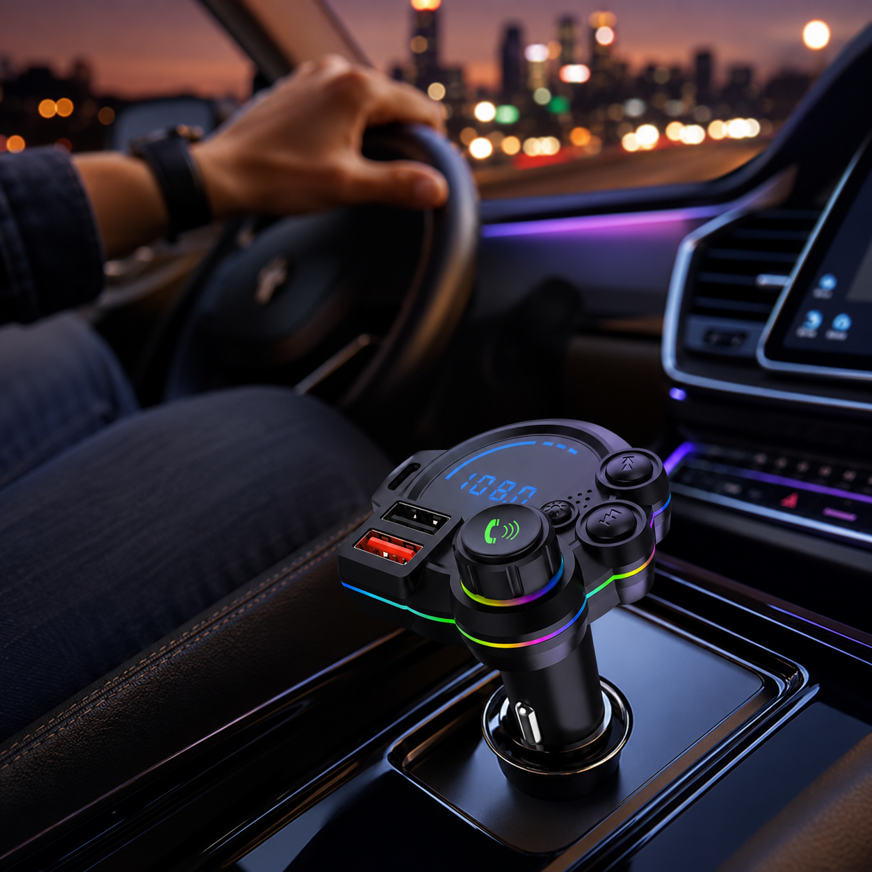 20W USB-C Bluetooth 5.3 FM Transmitter Car Charger