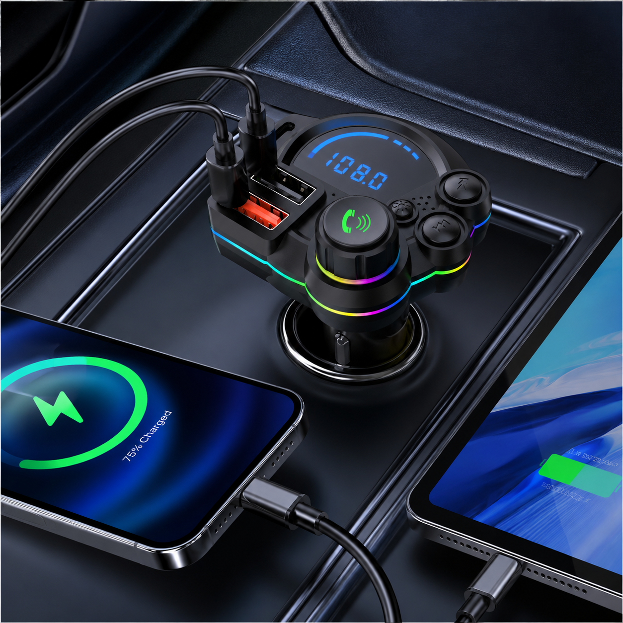 20W USB-C Bluetooth 5.3 FM Transmitter Car Charger