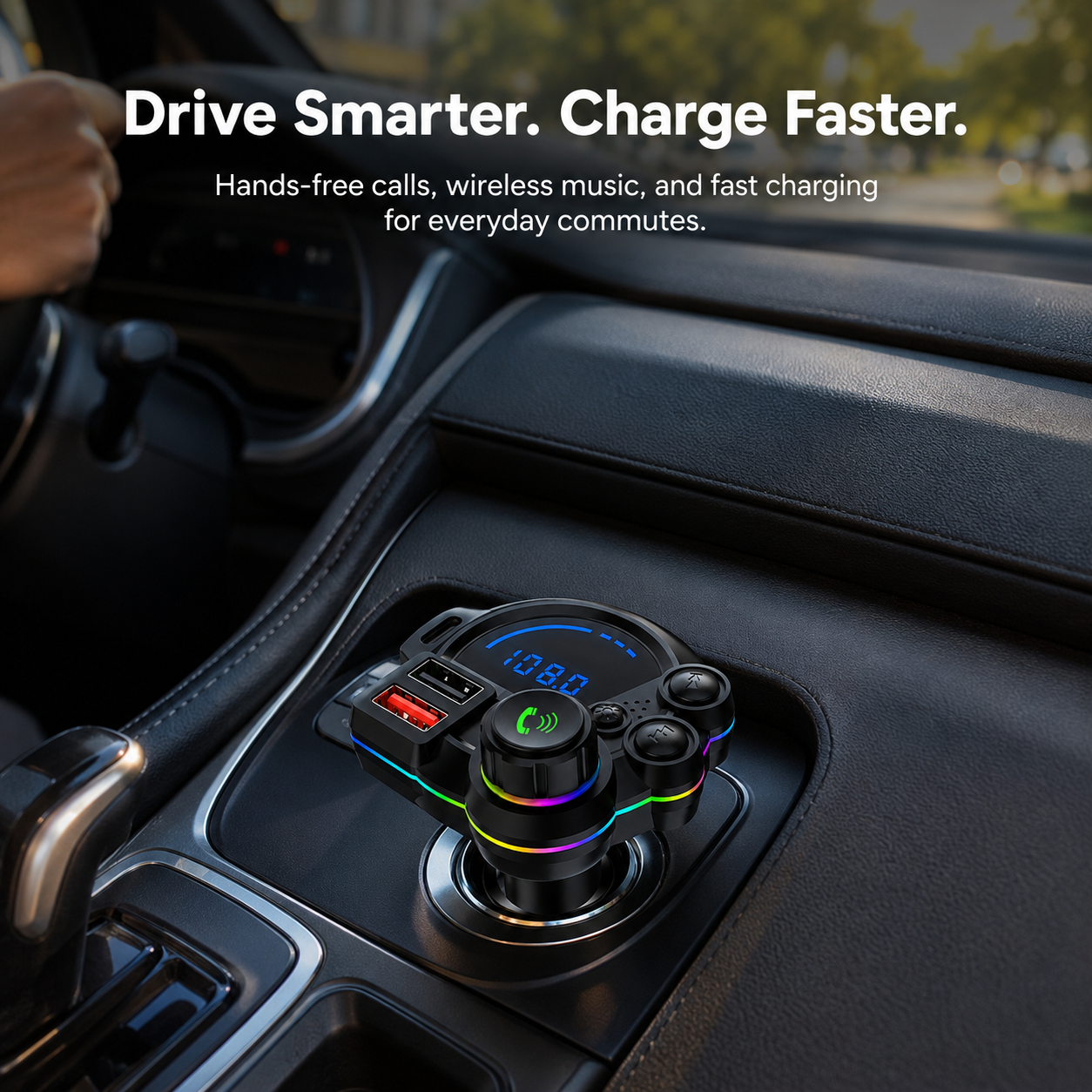 20W USB-C Bluetooth 5.3 FM Transmitter Car Charger