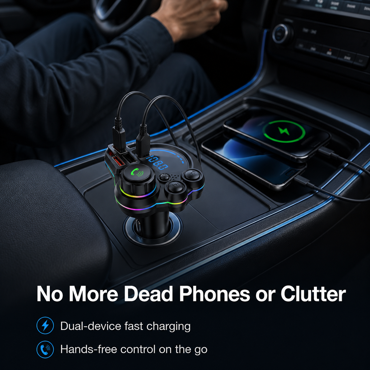 20W USB-C Bluetooth 5.3 FM Transmitter Car Charger