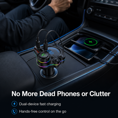 20W USB-C Bluetooth 5.3 FM Transmitter Car Charger
