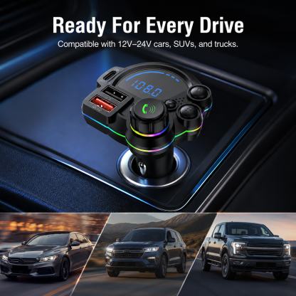 20W USB-C Bluetooth 5.3 FM Transmitter Car Charger