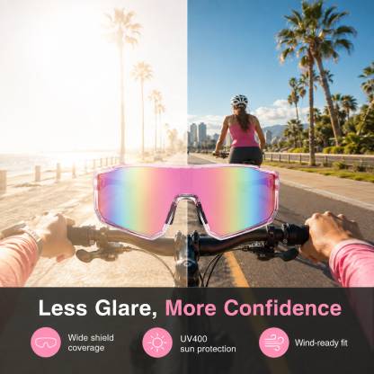 Limited Color Drop Shield Sunglasses – UV400 Windproof Mirrored Eyewear | Second Pair Included