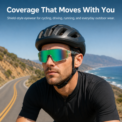 Limited Color Drop Shield Sunglasses – UV400 Windproof Mirrored Eyewear | Second Pair Included