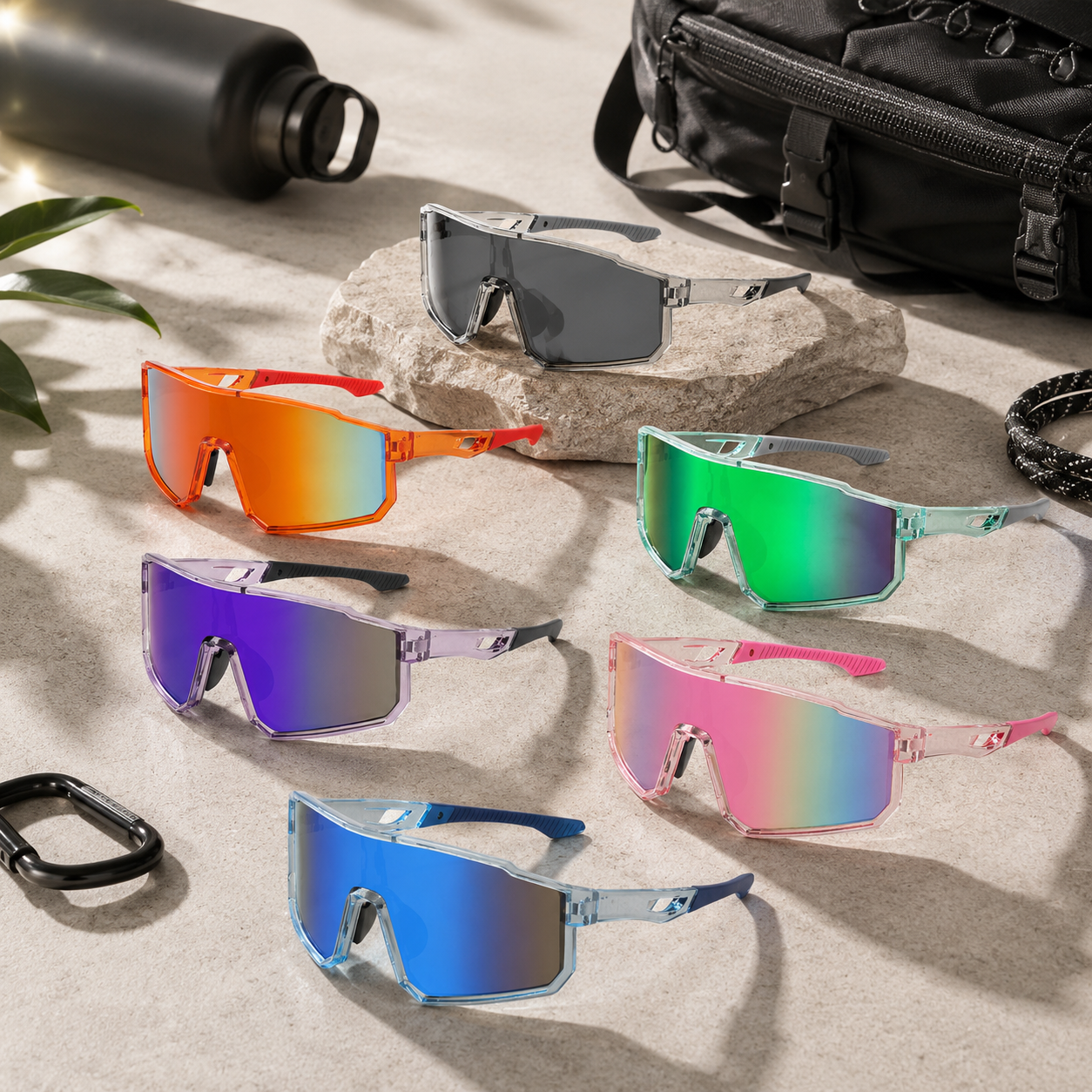 Limited Color Drop Shield Sunglasses – UV400 Windproof Mirrored Eyewear | Second Pair Included