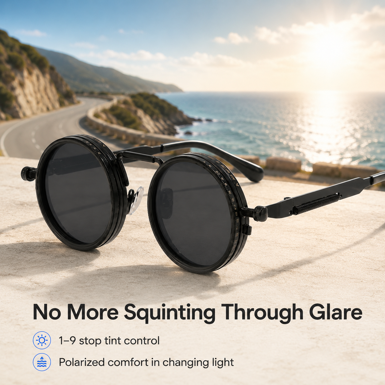 💥Last Day Promotion 49% OFF -🌟Retro Adjustable Tint Polarized Sunglasses