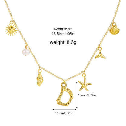 ✨Last Day Promotion 49% OFF -🌊Shell Starfish Initial Letter Pendant Necklaces