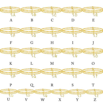 【LAST DAY 48% OFF】2 Pack - Initial Letter Pendant Anklets Set