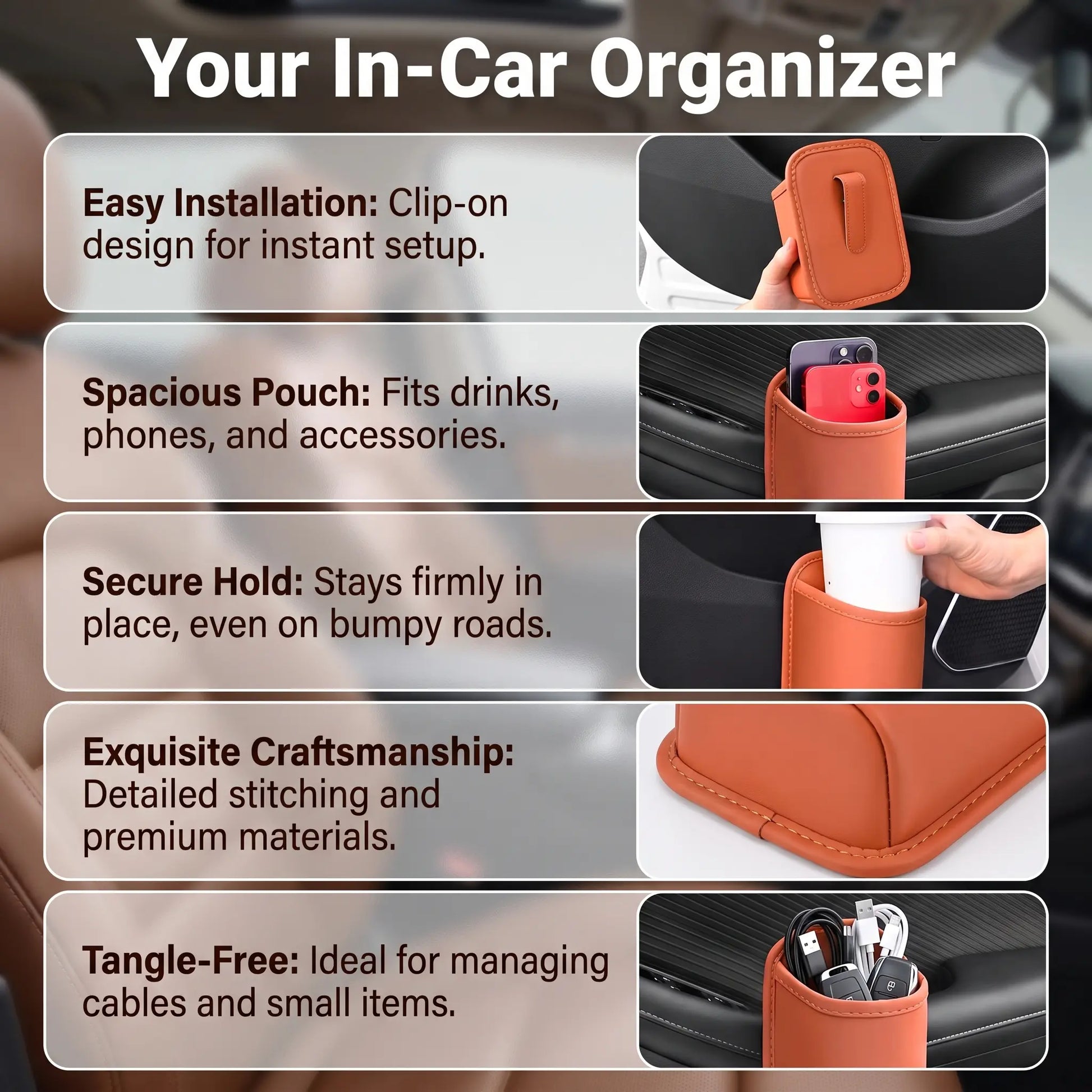 🔥Multi-Purpose Car Cup Holder Storage Pouch