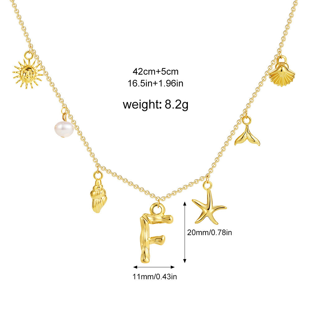 ✨Last Day Promotion 49% OFF -🌊Shell Starfish Initial Letter Pendant Necklaces