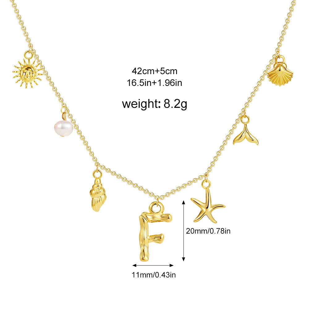 ✨Last Day Promotion 49% OFF -🌊Shell Starfish Initial Letter Pendant Necklaces