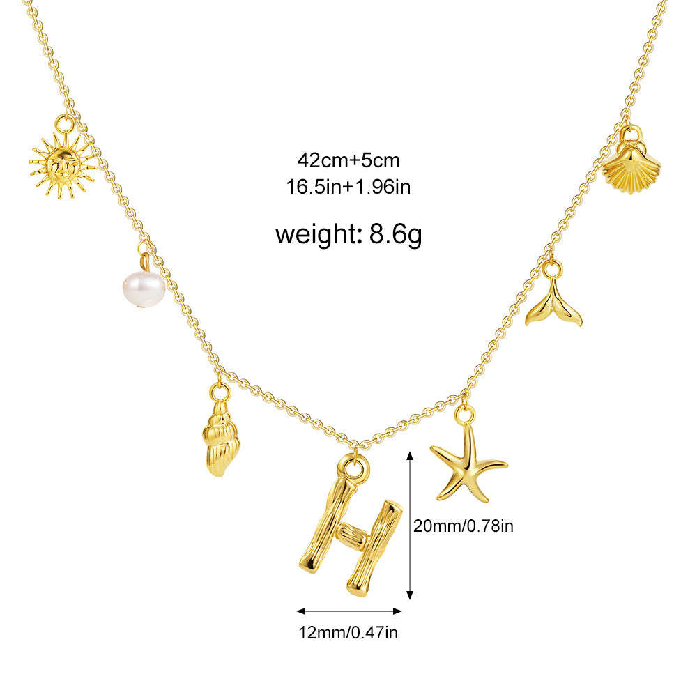 ✨Last Day Promotion 49% OFF -🌊Shell Starfish Initial Letter Pendant Necklaces