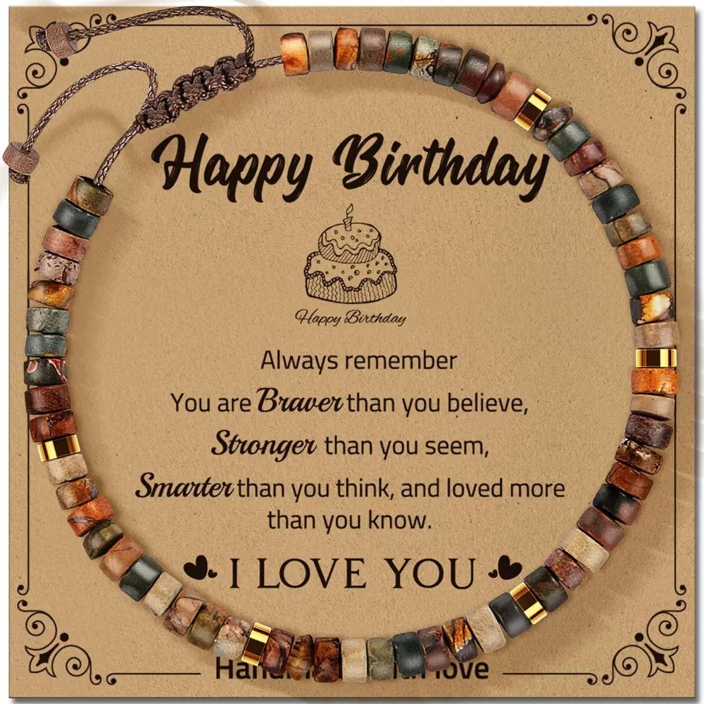 Picasso stone beads with greeting cards