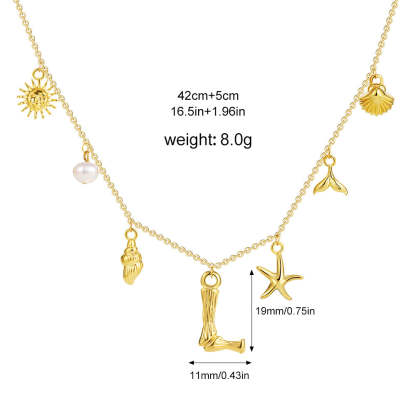 ✨Last Day Promotion 49% OFF -🌊Shell Starfish Initial Letter Pendant Necklaces