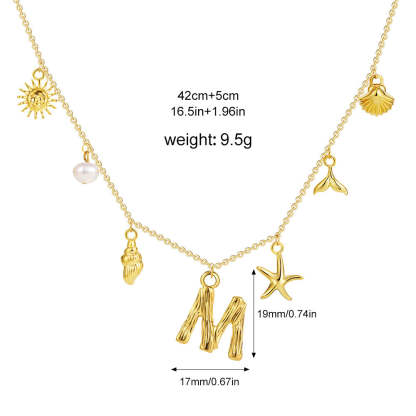 ✨Last Day Promotion 49% OFF -🌊Shell Starfish Initial Letter Pendant Necklaces