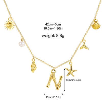 ✨Last Day Promotion 49% OFF -🌊Shell Starfish Initial Letter Pendant Necklaces