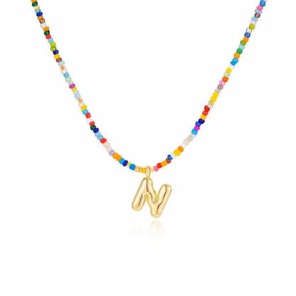 🌈 Letter Beaded Necklace for Women