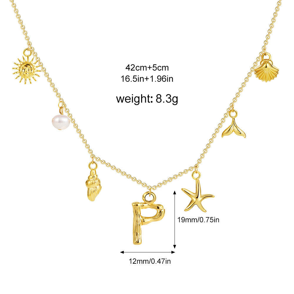 ✨Last Day Promotion 49% OFF -🌊Shell Starfish Initial Letter Pendant Necklaces