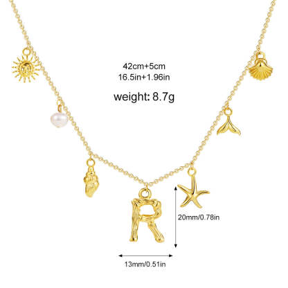 ✨Last Day Promotion 49% OFF -🌊Shell Starfish Initial Letter Pendant Necklaces