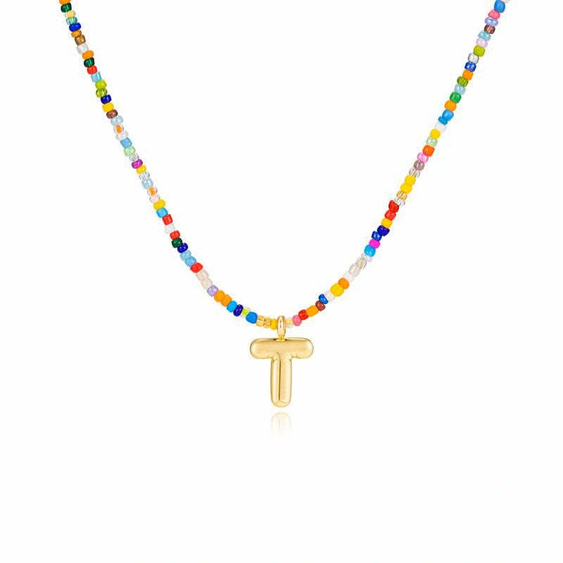 🌈 Letter Beaded Necklace for Women