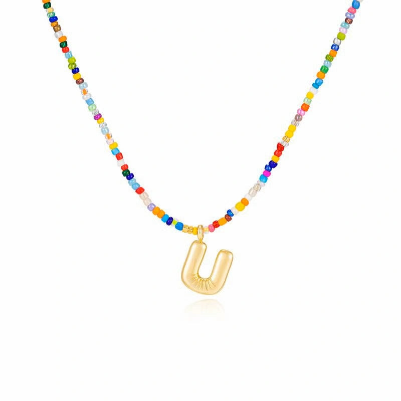 🌈 Letter Beaded Necklace for Women