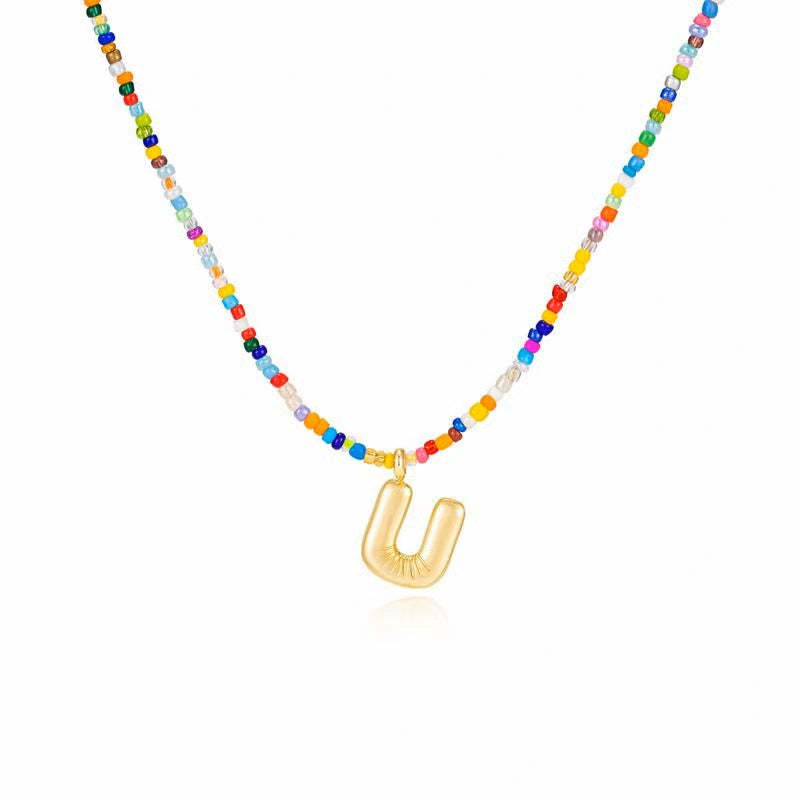 🌈 Letter Beaded Necklace for Women