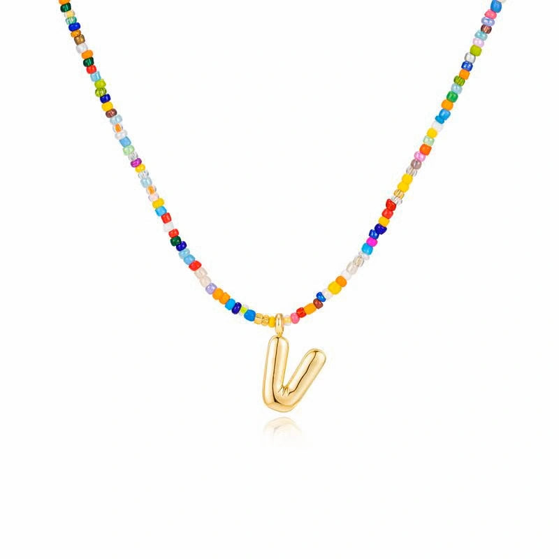 🌈 Letter Beaded Necklace for Women